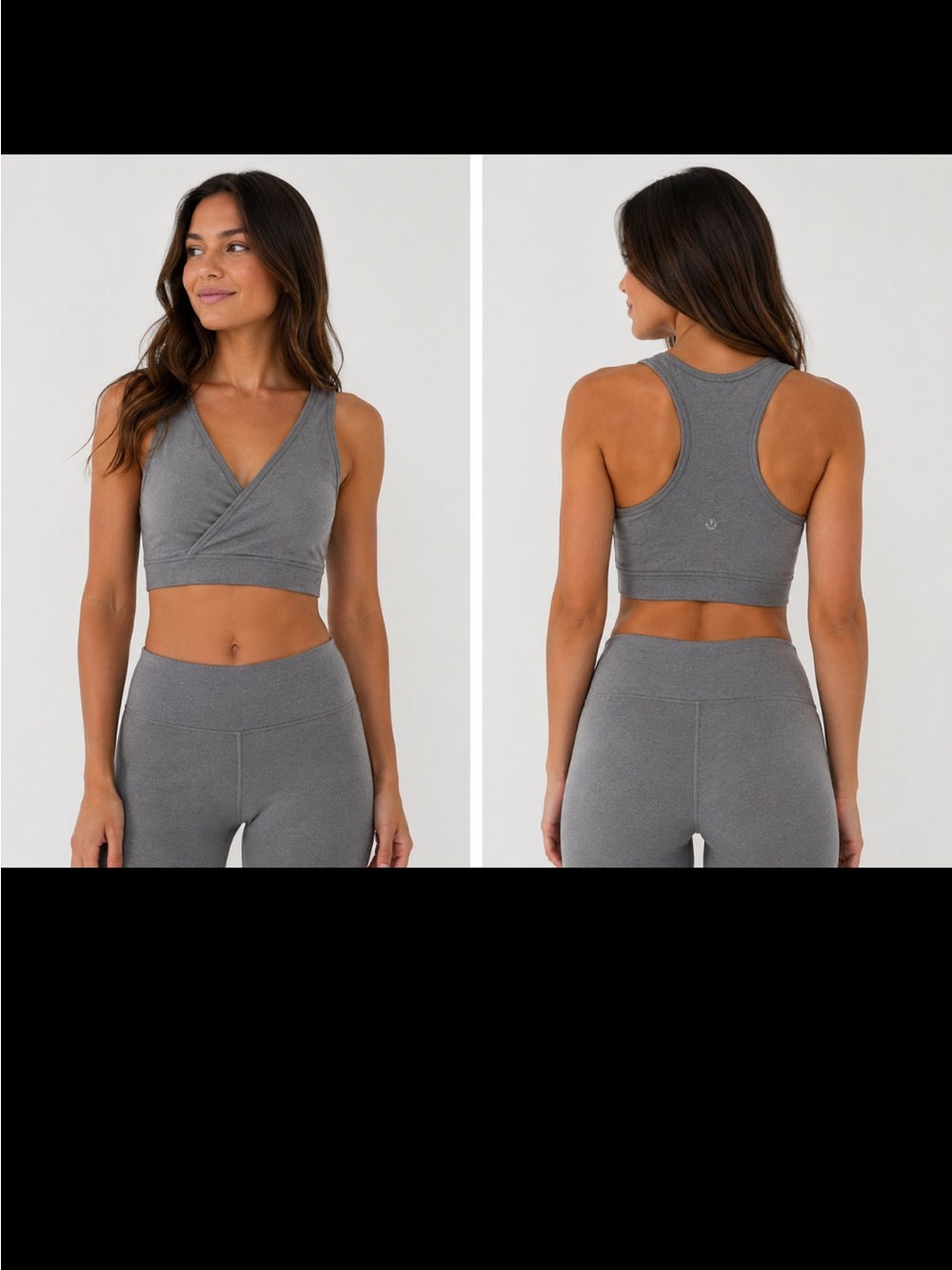 lululemon athletica Gray Cross-Front Sports Bra